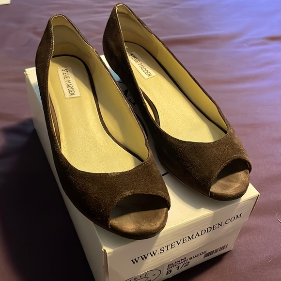 Steve Madden Shoes Brown Suede Steve Madden Peep Toe Poshmark